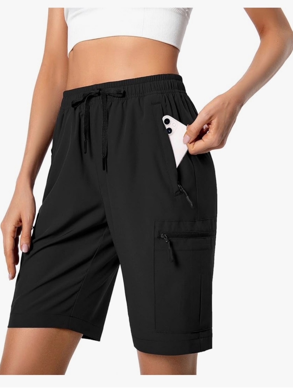 Women's Black Cargo Shorts